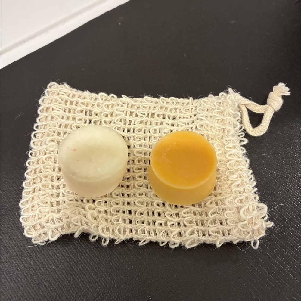 Natural Hair Care Solid Shampoo and Conditioner Travel Set